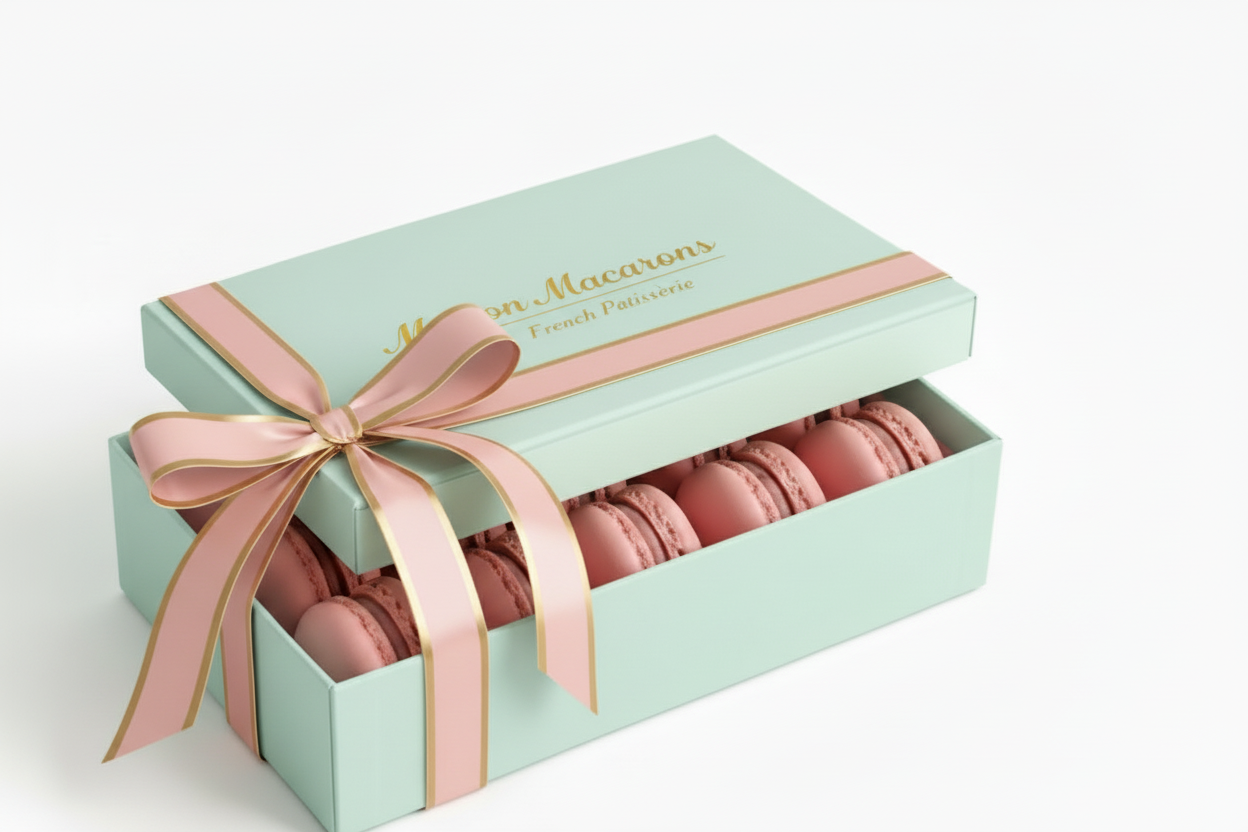 15-Piece Rose Lychee Macaron Box - With Circumflex