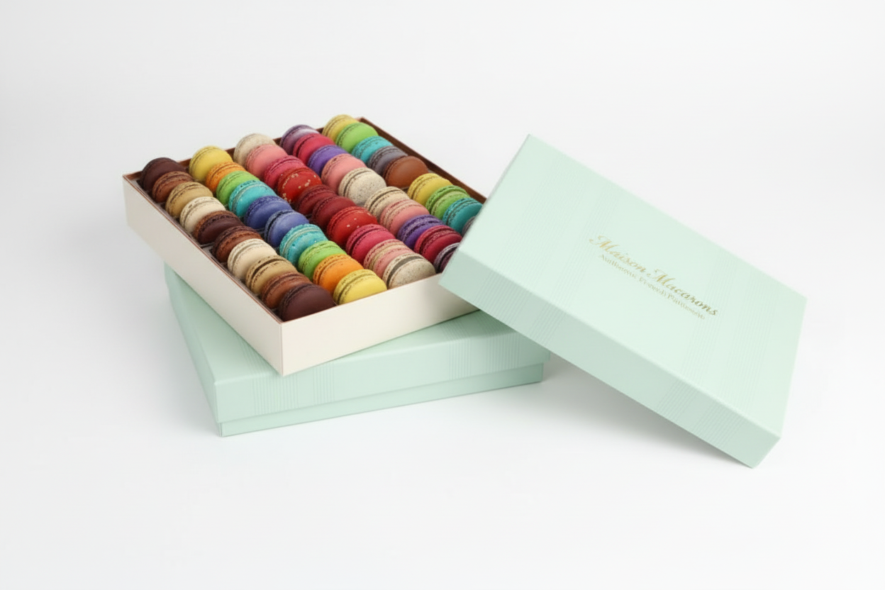 50-Piece Mixed Flavor Macaron Box — Perfect Father's Day Gift