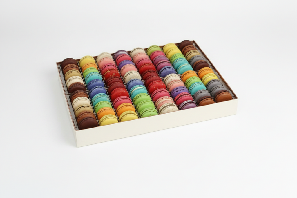 80-Piece Mixed Flavor Macaron Box — Perfect Father's Day Event Gift