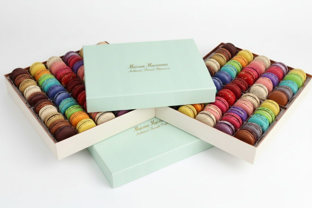 100-Piece Mixed Flavor Macaron Box — Perfect Mother's Day Event Gift