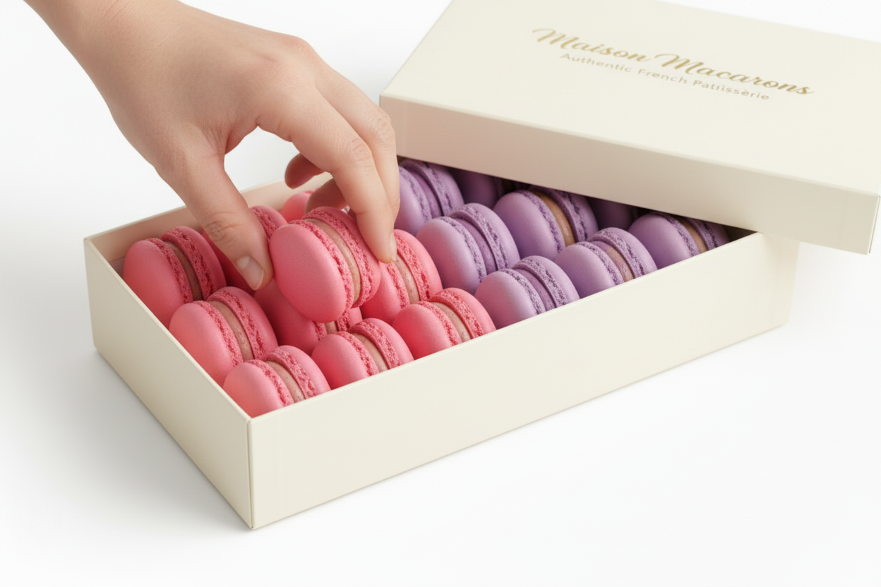 Customer filling macaron box