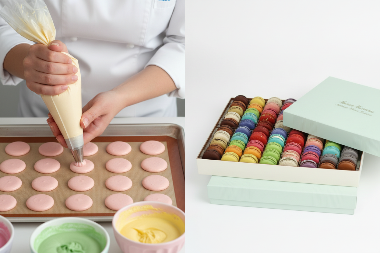 Macaron-making process with build-your-own box